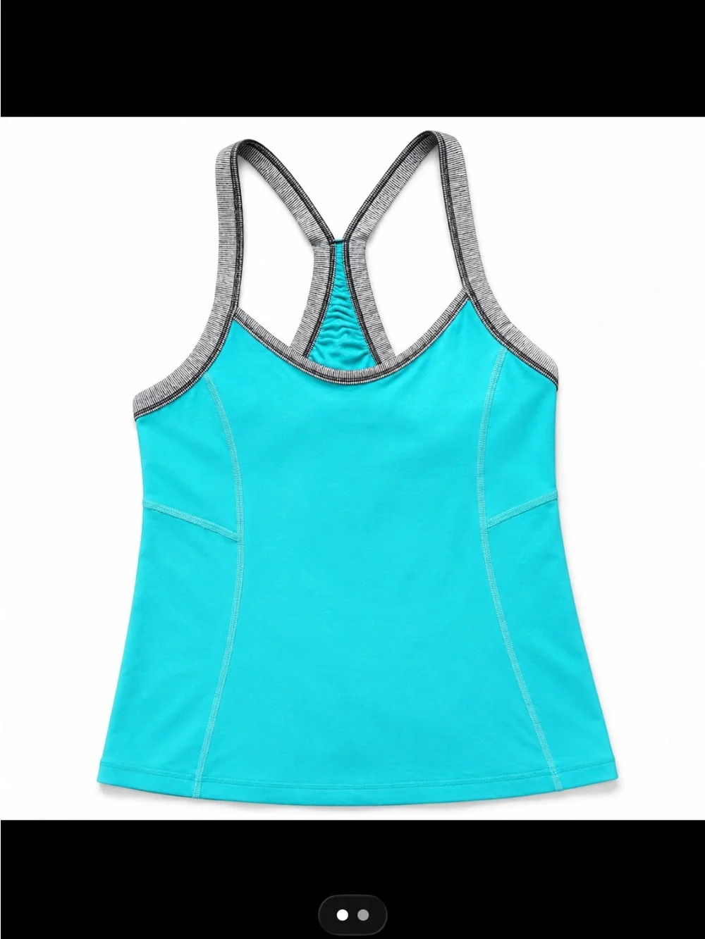 Lululemon Light Teal Strappy Tank  Contrast Trim Sz 6